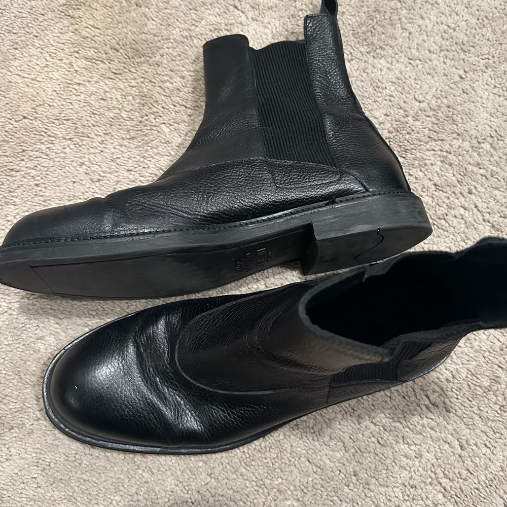 Emporio Armani Grained Leather Ankle Boots